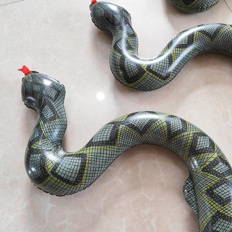 

Fun Halloween Scary Prank Props Inflatable Golden Python Toy Fake Snake Party Ghost House Yard Inflatable Horror Decorations