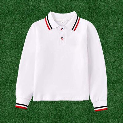 Children's Long Sleeve Pure Cotton Polo Shirt - Unisex