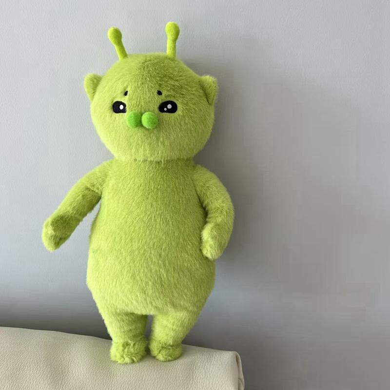 Süßes Alien-Katzen-Stofftier Grünes Kätzchen Weiche Plüschtiere Kawaii Anime Kuscheltier Kissen Heimdekoration Paargeschenke Für Freunde 45cm