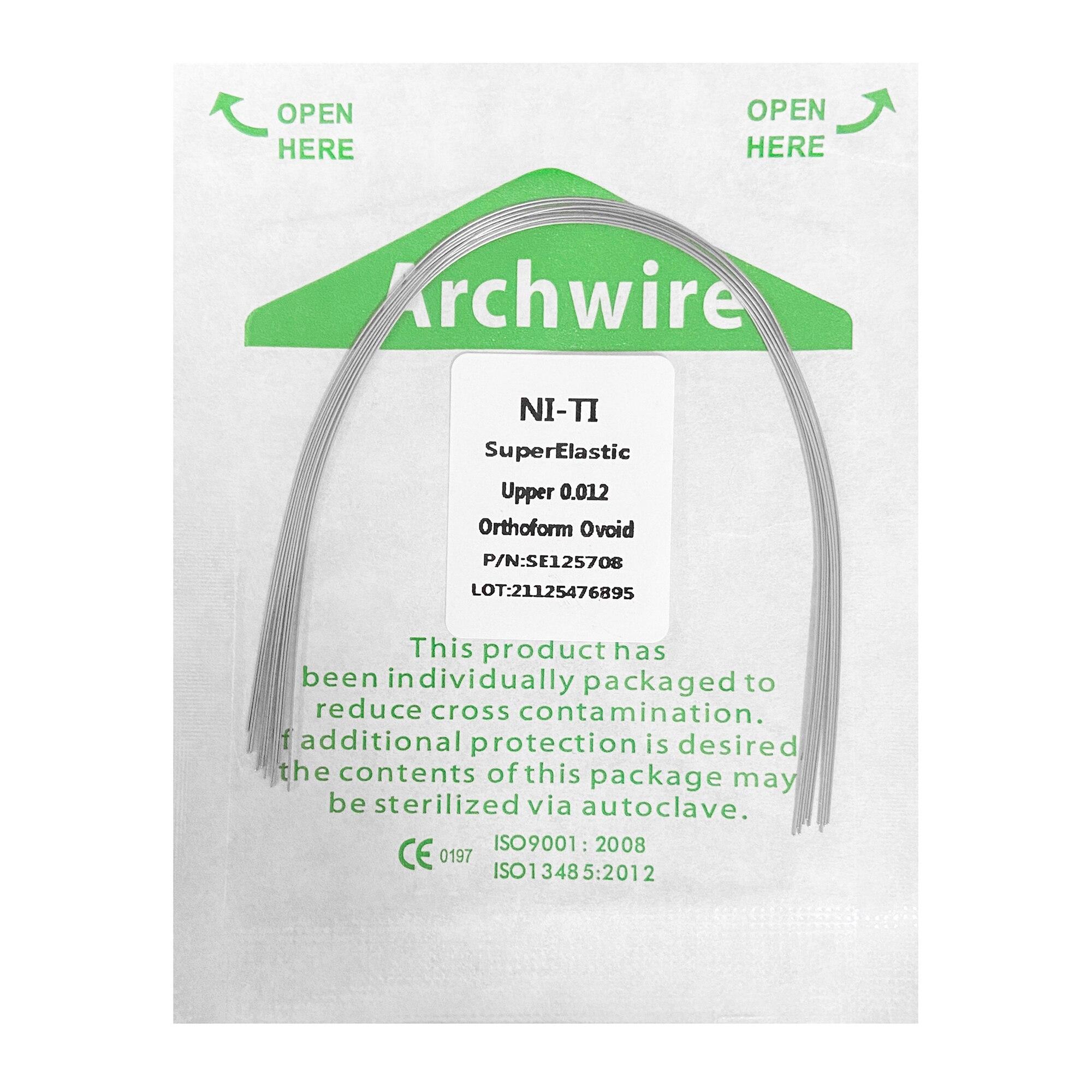 

10 шт./упак. ортодонтические стоматологические суперэластичные овоидные нити круглые/прямоугольные арочные проволоки стоматологические нити арочные проволоки Ovoid 012 Upper