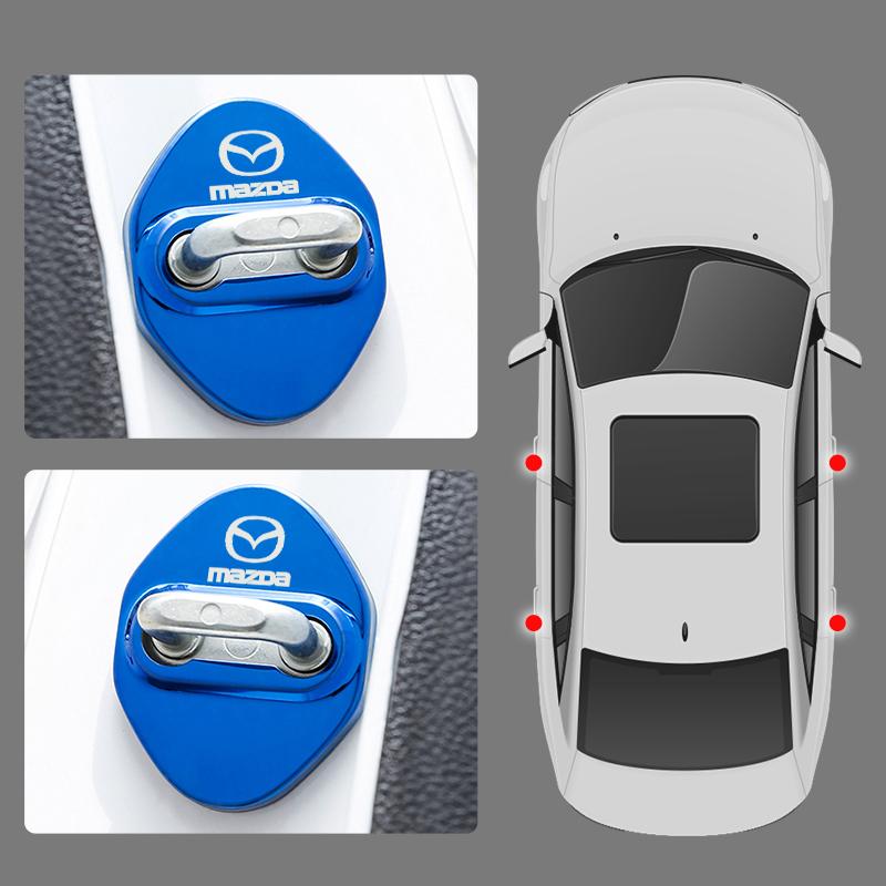 Car-Styling Car Door Lock Cover Auto Emblems Case For Mazda 3 6 Atenza Axela Demio CX3 CX5 MP MS RX8 Car Accessories
