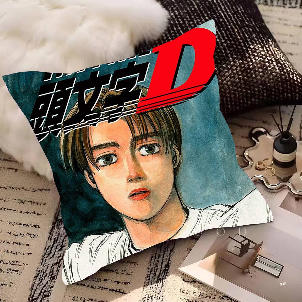 Anime Initial D Pillow Case Fashion Square Pillowcase Bedroom Sofa Room Ins Decoration Leisure