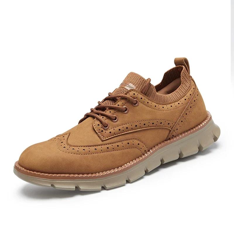 Pantofi Oxford cu vârf aripat pentru bărbați, lucrați manual, piele naturală, casual, modă, pantofi de gală, pantofi de afaceri, mocasini cu plasă pentru bărbați