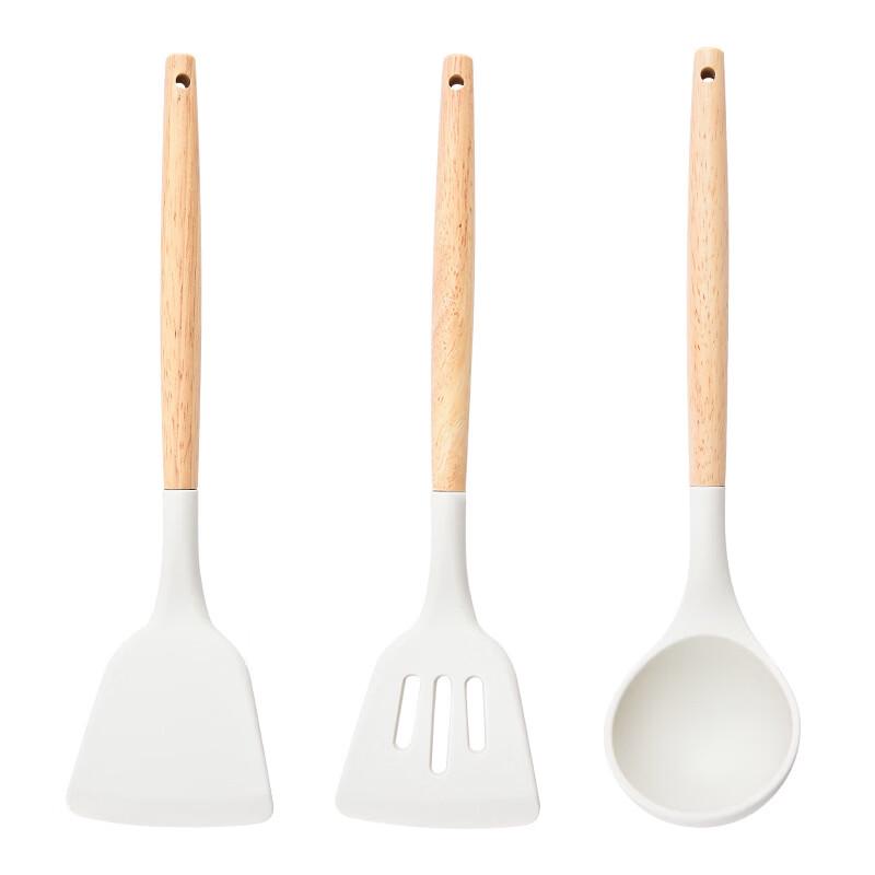Solid Wood Handle Silicone Kitchen Spatula