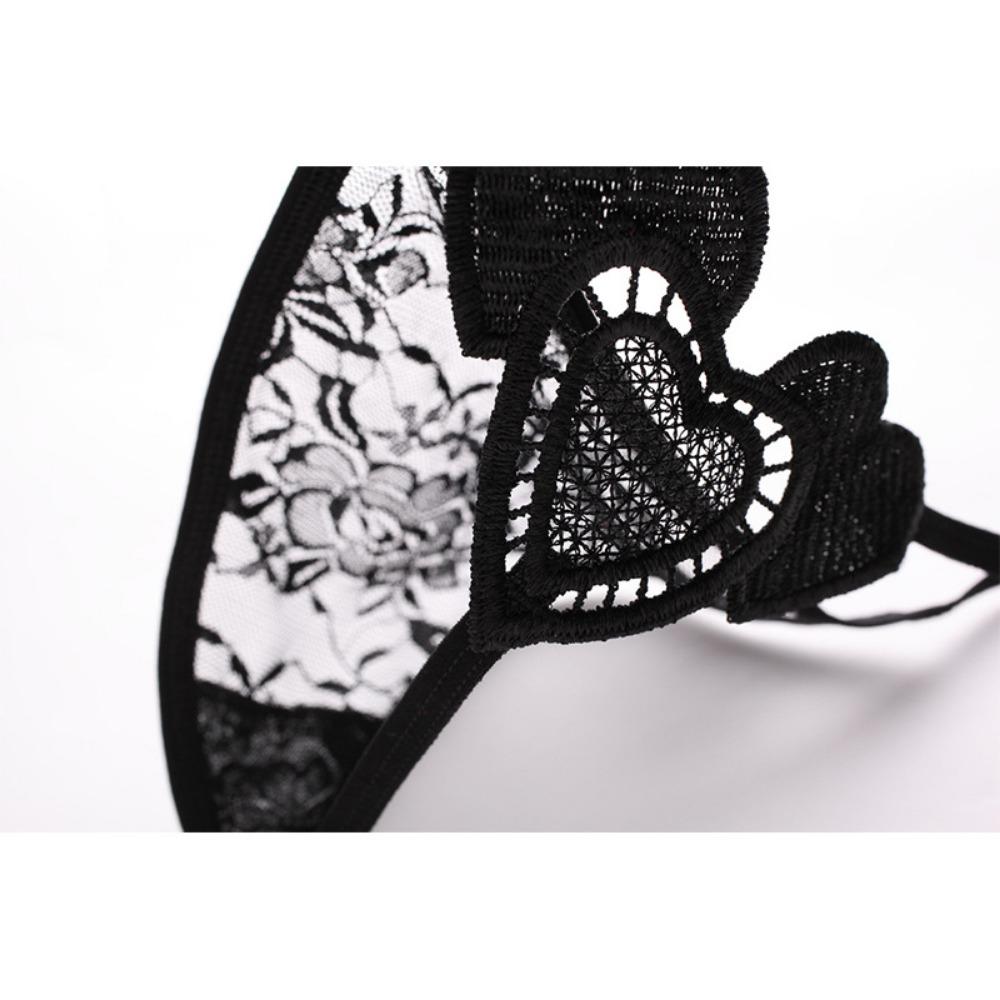 Luxury Korean Version of Women's Underwear Ultra-thin Transparent Heart-shaped Sexy Underwear, Women's Lace Thong T-pants 902