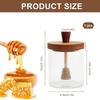 Durable High Borosilicate Glass Honey Jar with Lid 500ml Honey Dispenser Jar Sealed Wooden Lid Honey Storage Jar Home Kitchen