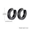 Totem Hoop Earrings for Men Teens,Black Anit Allergy Stainless Steel Huggies Earrings,Rock Punk Ear Zircon