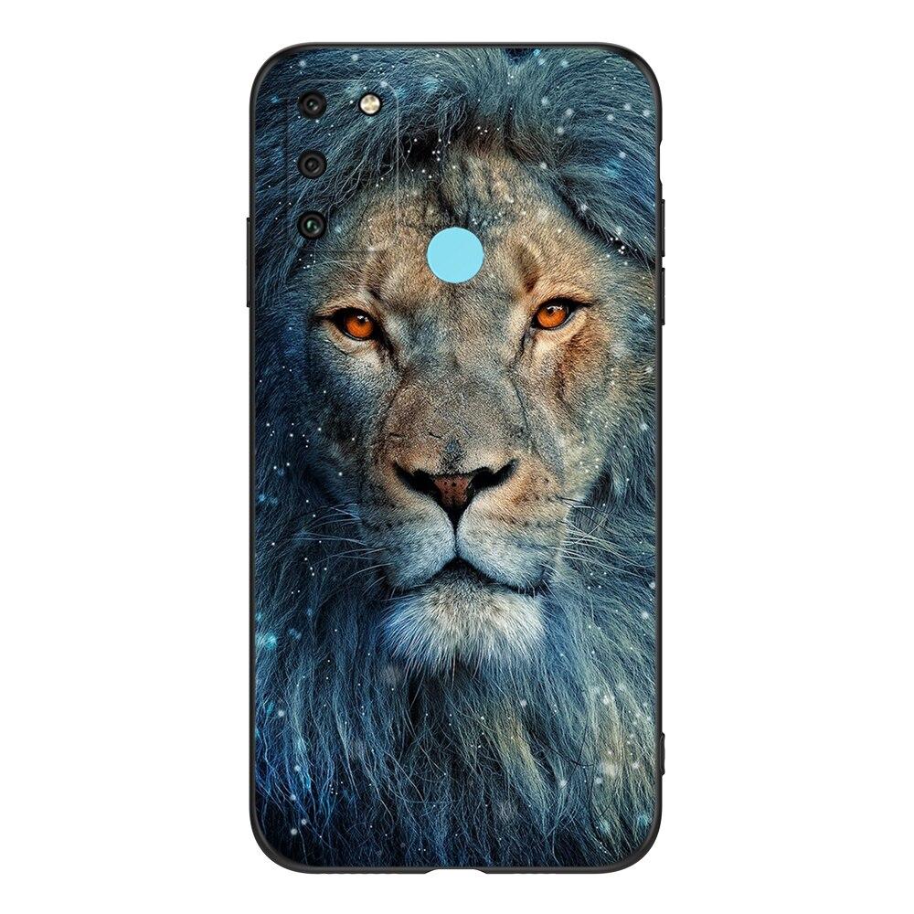 For HONOR 9A Case 6.3" Soft Silicon Phone Cover On Huawei Honor 9A 9 A MOA-LX9N Funda Black Tpu Case Lion Wolf Tiger Dragon