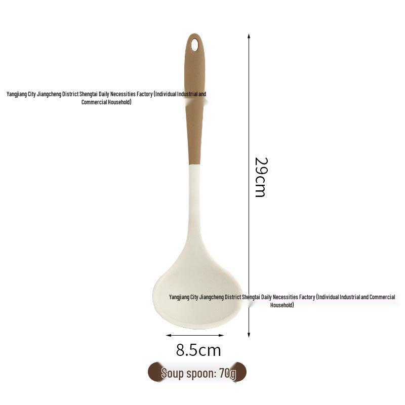 Pink-Handled Silicone Kitchen Tool Set: Spatula, Stir-Fry Spatula, Soup Ladle, Rice Spoon, Skimmer - High Temperature Resistant.