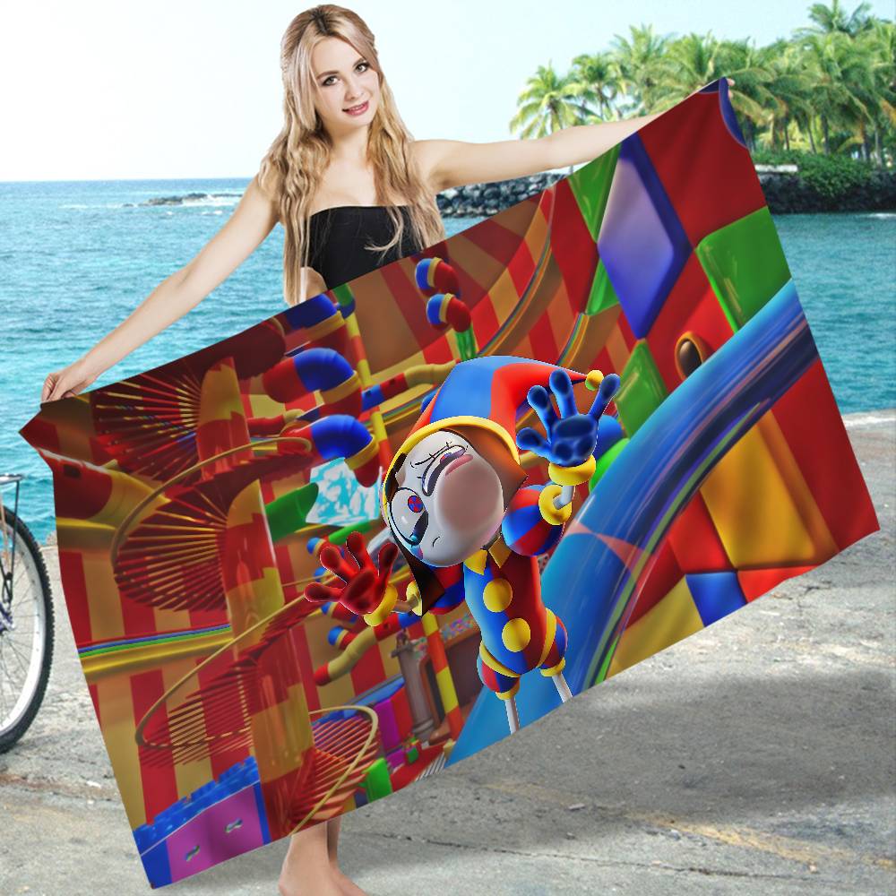 The Amazing Digital Circus Microfiber Blanket Quick Drying Beach Towels Oversized Printing Super Absorbent Pool Towel Blanket