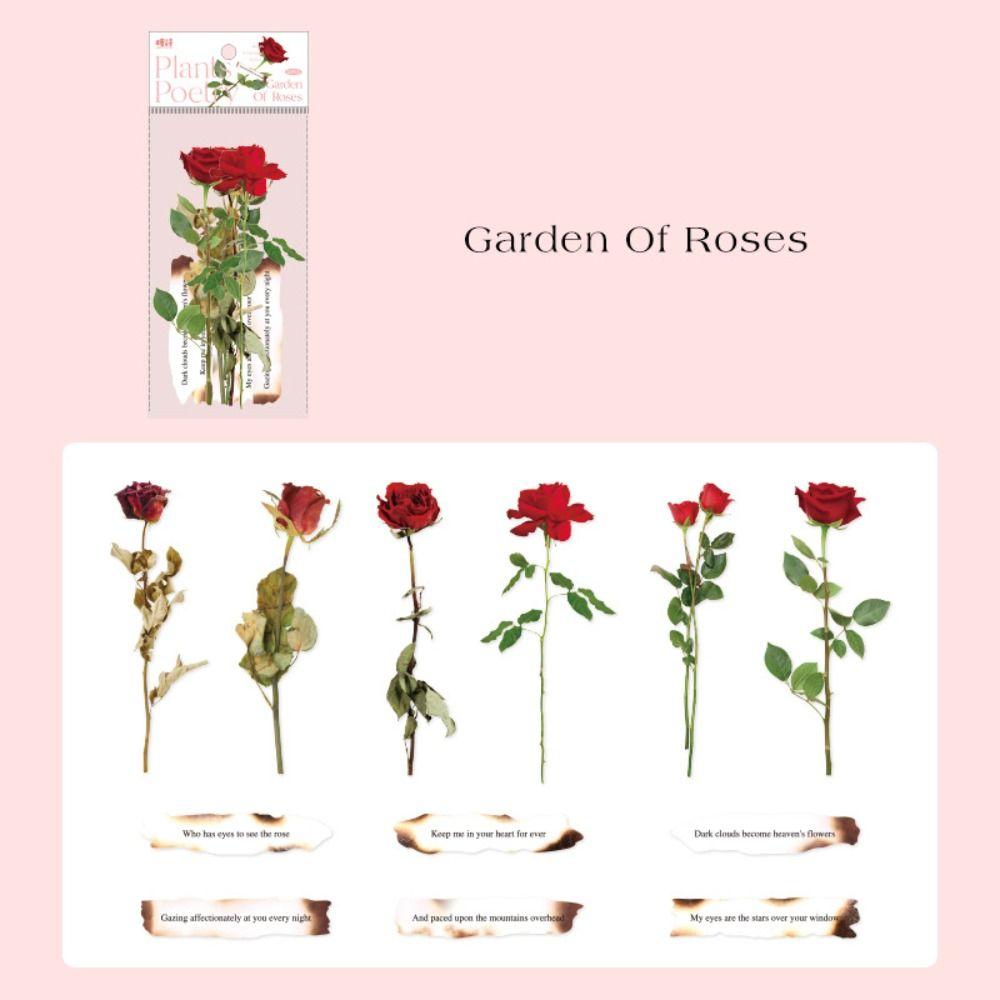 

Серия «Растения и поэзия» Винтажная декоративная наклейка ПЭТ Ретро наклейка с розой Студенты D