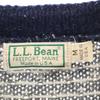 L.L.BEAN 80s Made In USA Vintage Nordic Pattern Long Sleeve Knit Cardigan Women Used