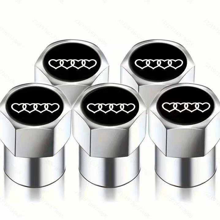 Universal Heart‑Shaped Mini Tire Valve Stem Caps Multi‑Logo Car Wheel Modification Accessories