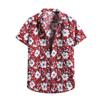 Men's Cardigan Short Sleeve Hawaiian Beach Flower Shirt Men's Turtleneck Shirt