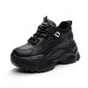 Sneakers Nere Piattaforma in Pelle Invernali Suola Spessa Scarpe Chunky Donna Allacciatura Slip-On Casual Scarpe da Passeggio per Donna Aumento Altezza