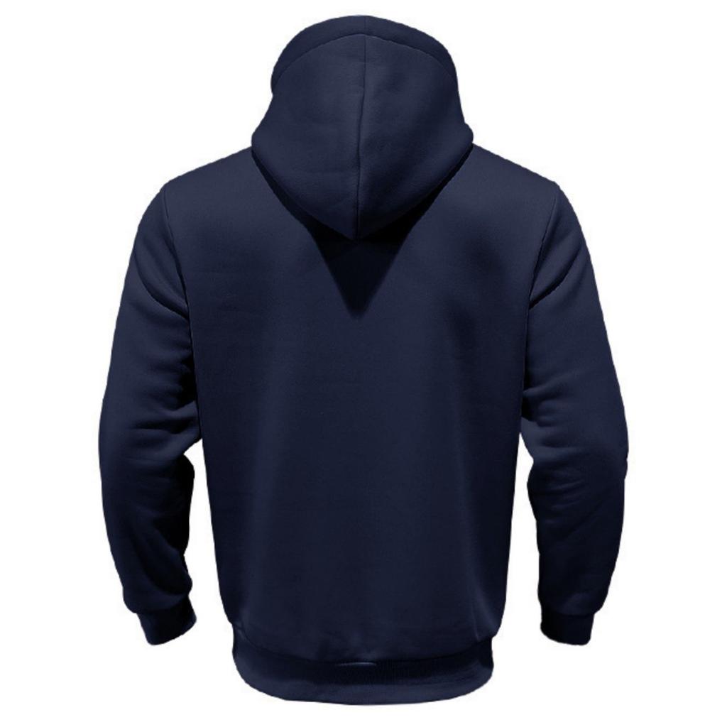 Herrhoodie, Sweatshirt i kontrastfärg, Sportig avslappnad jacka med dragkedja