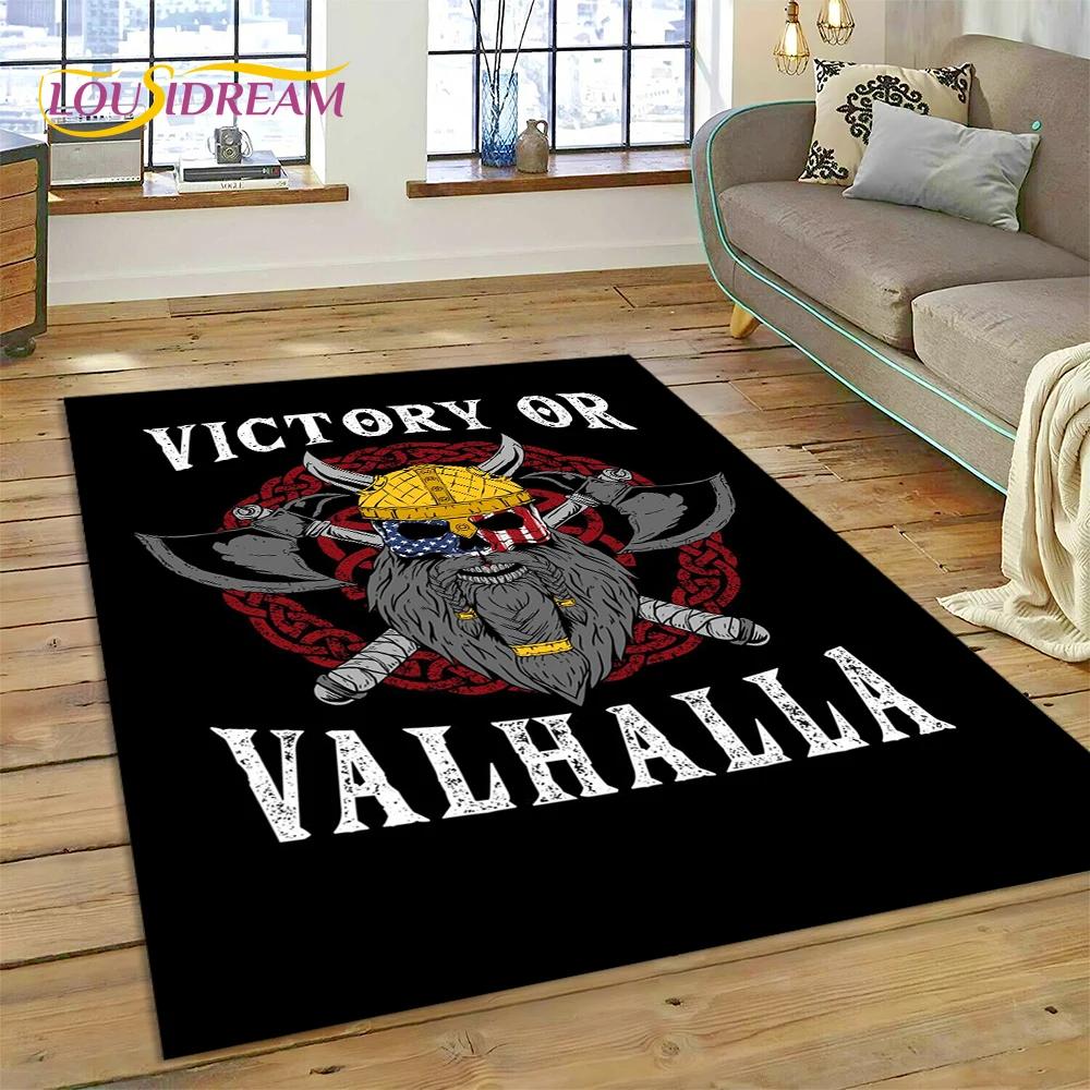 Viking Severská Mytologie Odin Valhalla Symboly Koberec Kobereček pro Domov Obývací Pokoj Ložnice Pohovka Rohožka Dekor, dětská Protiskluzová Podložka na Podlahu