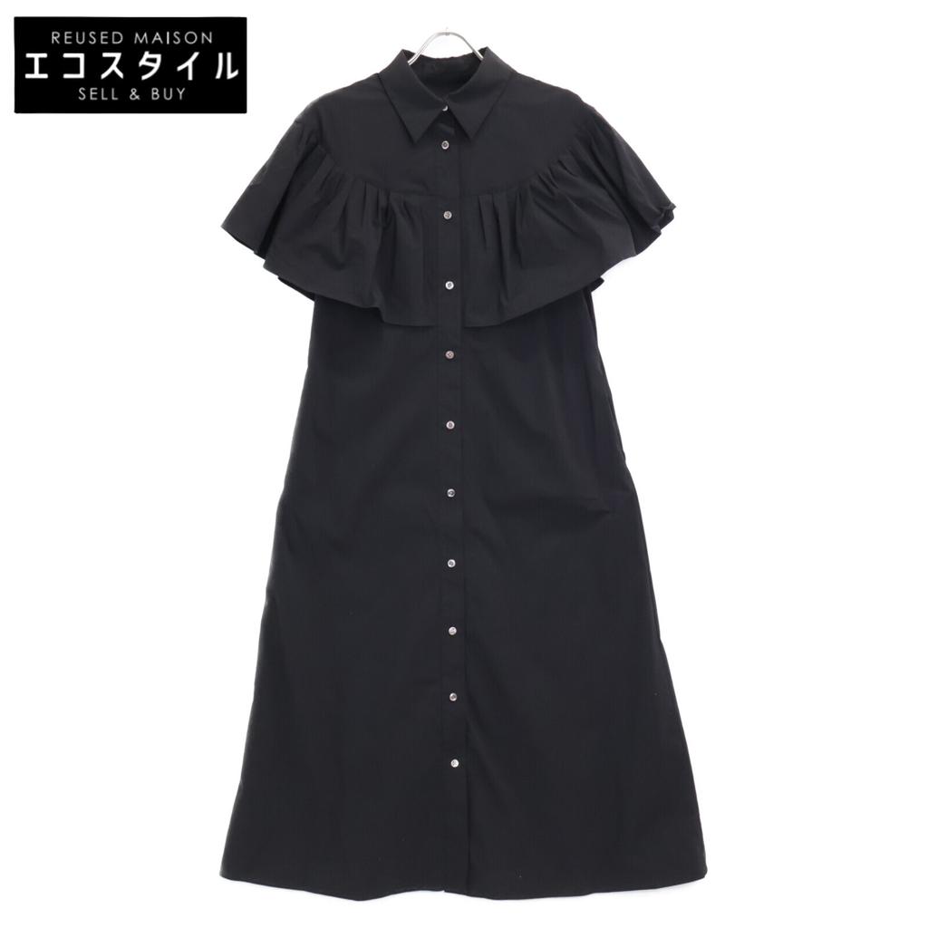 Adore 531-2140312 Black Cotton Nylon Gather Cape Shirt Dress Dress 38 blackUsed