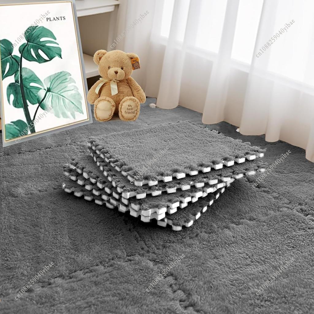 Soft Plush Children Kids Rug Play Mat Eva Foam Puzzle Carpet Children's Room Keep Warm Playmat Decoration Mat