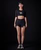 ASTRAL PROJECTION Apple Supima Spandex 5-Quarter Sleeve Short Crop Top_Black