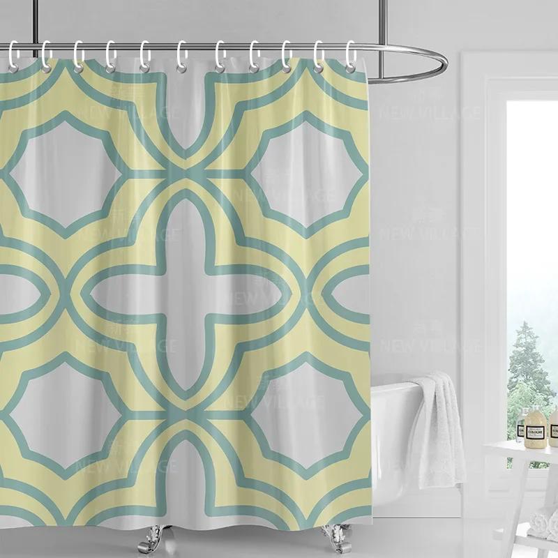 Dekoracja domu zasłony prysznicowe łazienka wodoodporna zasłona materiał Pokój dzienny Nowoczesny Nordycki Nowoczesny prosty wzór geometryczny