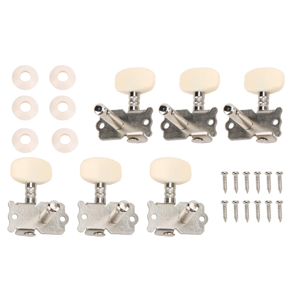 6PCS Guitar String Button Single Hole Steel Column Square Head Folk Instrument Tuning Pegs