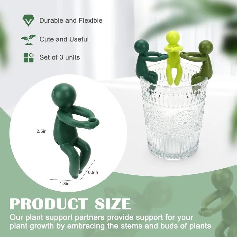Cute Succulent Plant Stand 3 PCS Plastic Support Stake Mini Flower Pot Holder Indoor Bracket Set Fairy Garden Decor Accessory