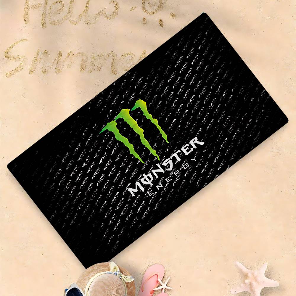 M-MonsterS LOGO Energy Microfiber Blanket Quick Drying Beach Towels Oversized Printing Super Absorbent Pool Towel Blanket