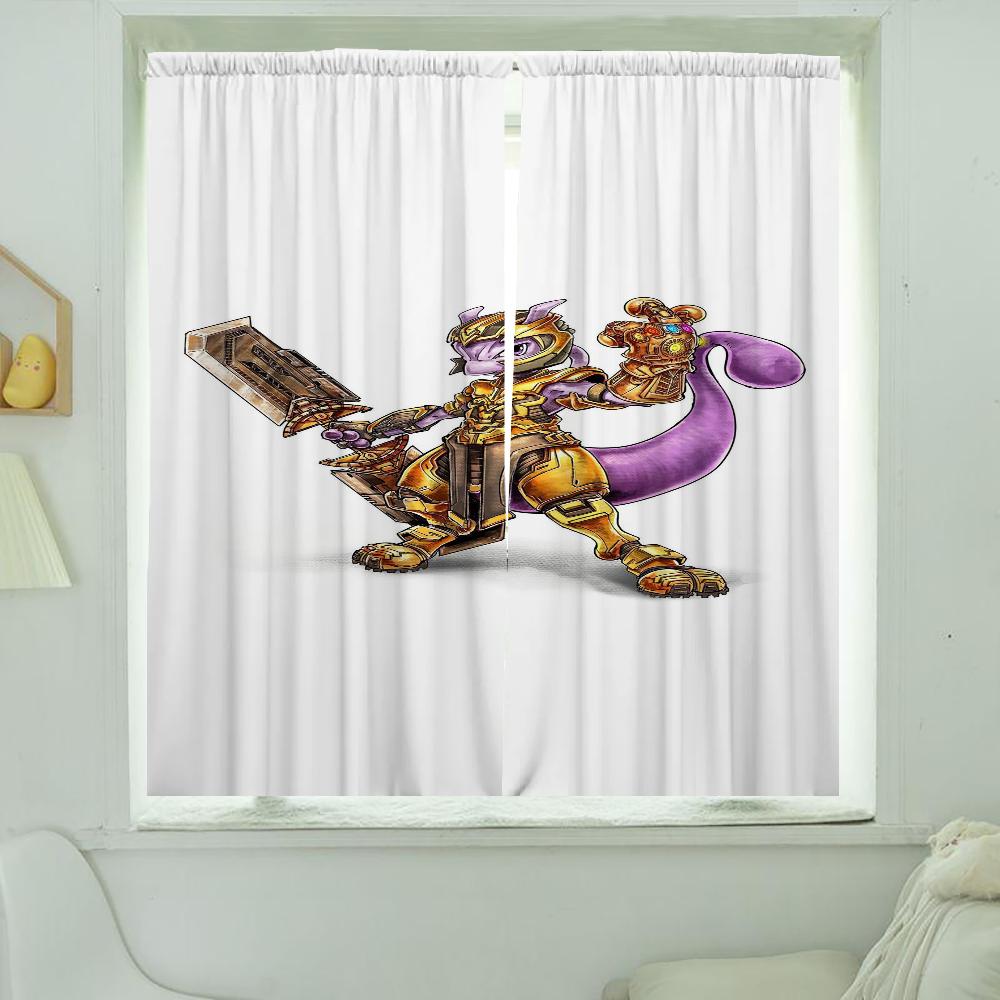 Home Interior Kitchen Curtains for Living Room 2 Pieces Blackout Curtains Door Curtain P-pokemon-n Partition Bedroom Decoration