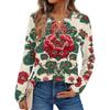 Women's Print Long Sleeve Shirts Elegant Casual Tops Trendy Shirts Tops