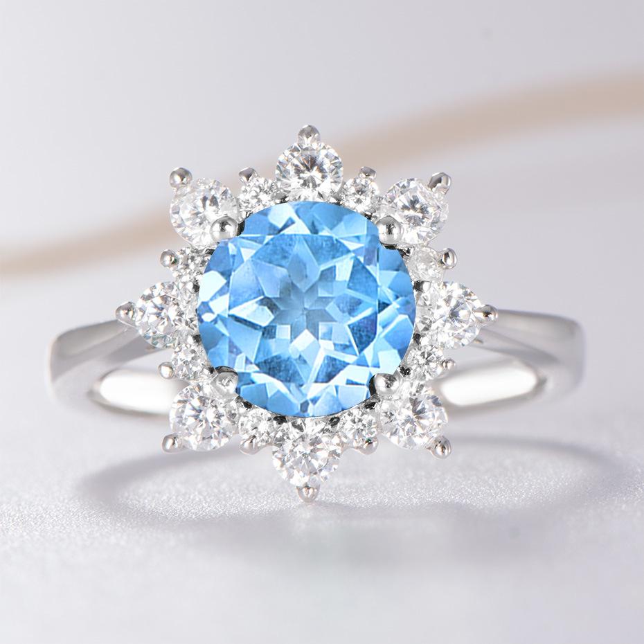 

Набор Zhenrong Рождественский Морской Синий Топаз Снежинка: Европейские и американские серьги с цирконами и подвеска