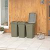 TONBO Shinki Synthetic Tombo Garbage Bin Connectable 45 Liters Khaki Green Width 31 x Depth 39 x Height cm With Lid Separation Durable Outdoor Balcony