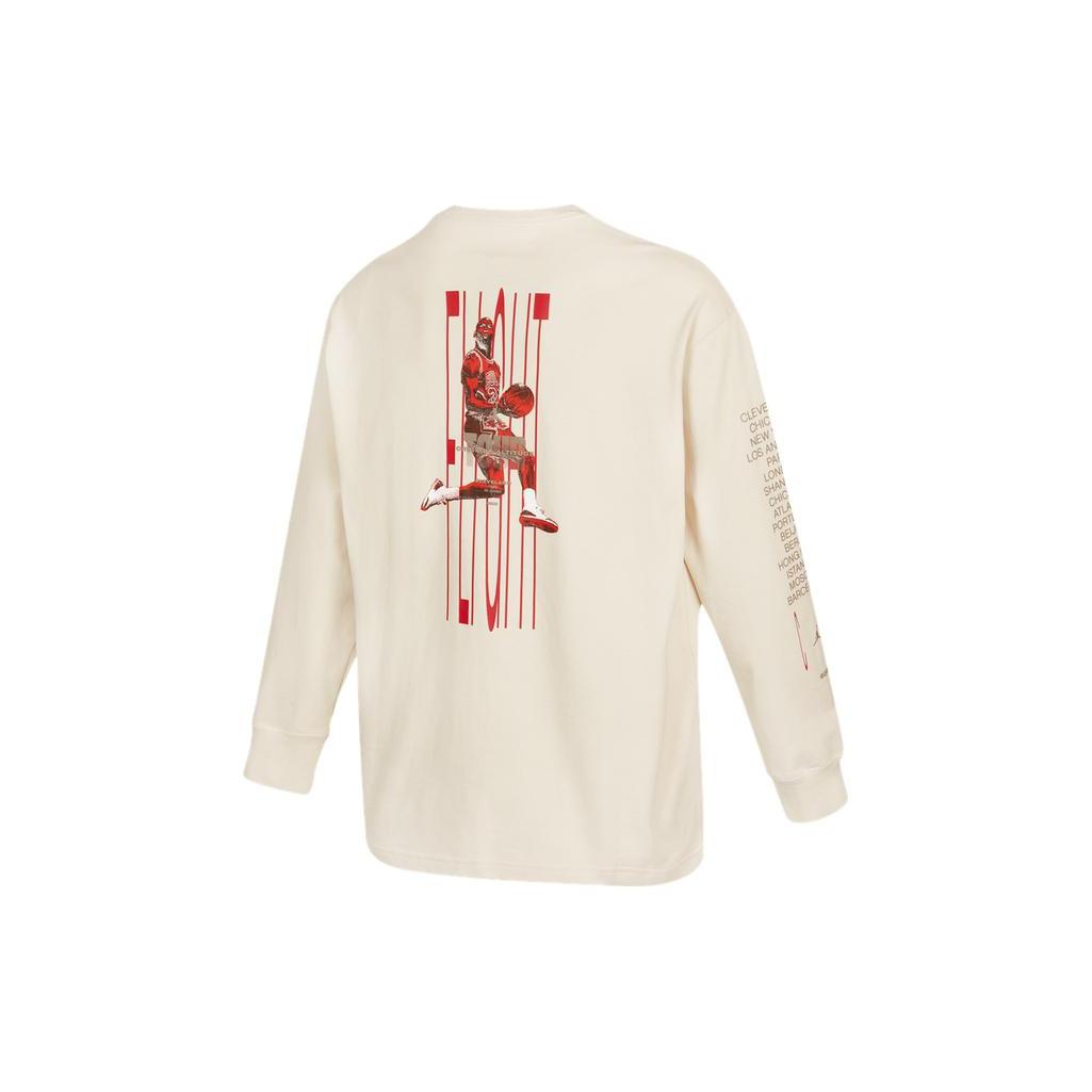 Jordan T Shirts Men s Ecru Crew Neck Moderate Straight Fit DM0847-104 L