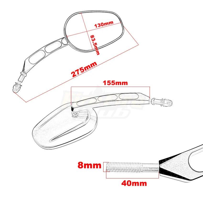 Universal Motorcycle Black Rearview Side Mirrors For Harley Touring Road King Dyna Softail FLHTC Classic Sportster XL 1200 883