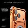 For iPhone 17 Pro Max Case Kickstand Frameless Aluminum Alloy + Silicone Phone Bumper Cover