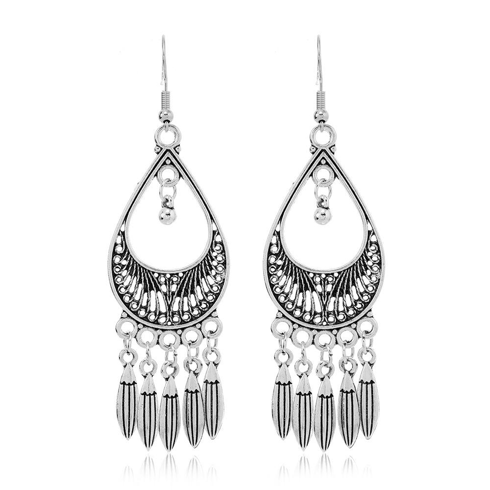 Retro Ethnic Style Fringed Earrings Women'S Long Temperament Versatile Earrings Fashion Personality Exotic Earrings
