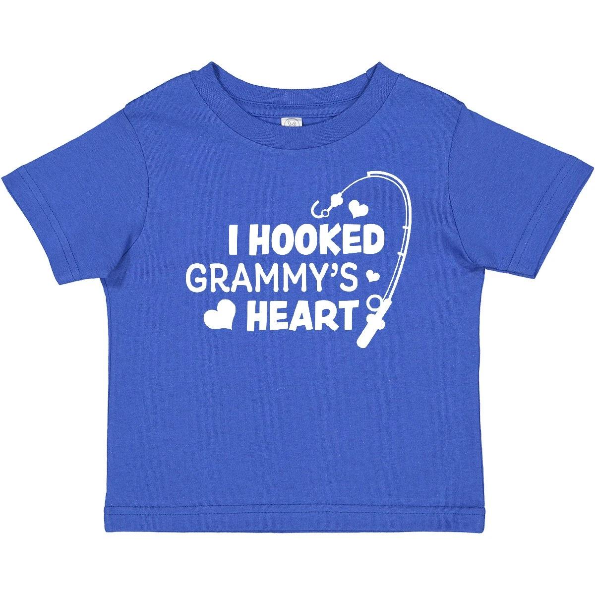 Inktastic I Hooked Grammy s Heart With Fishing Rod Baby T-Shirt Mothers Day Kids 150