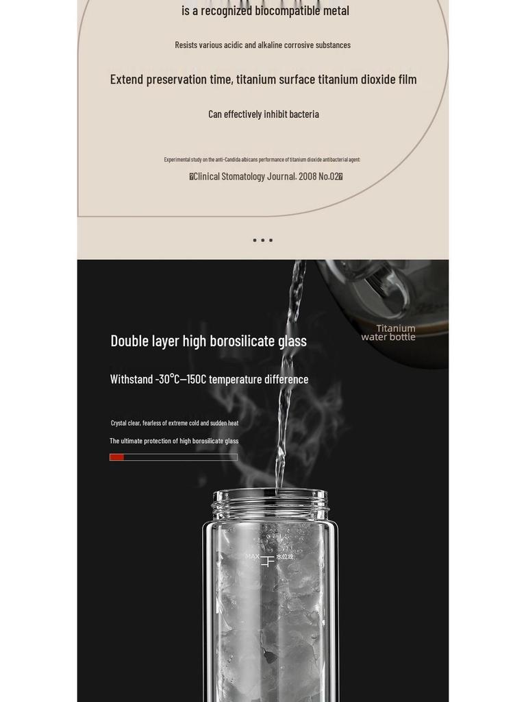 Exquisite Men's Double-Layer Titanium Insulated Tea and Water Separation Cup – Thickened, Anti-Scald, Luxury Gift