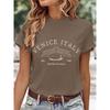 New Women's Fashion Tops Casual Fashion Letter Print Round Neck Short SleevetWomen's T-shirt