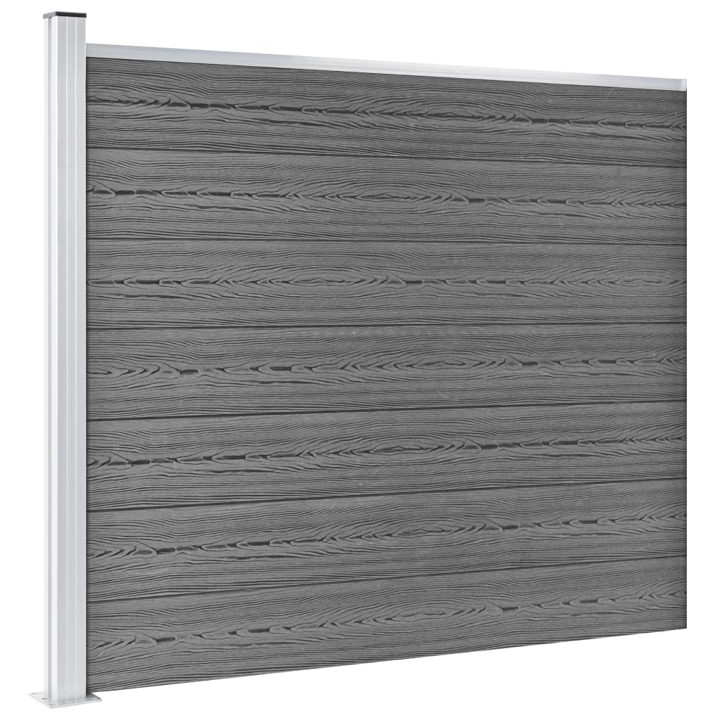 WPC Fence Panel Set 872 X 146 Cm Gray
