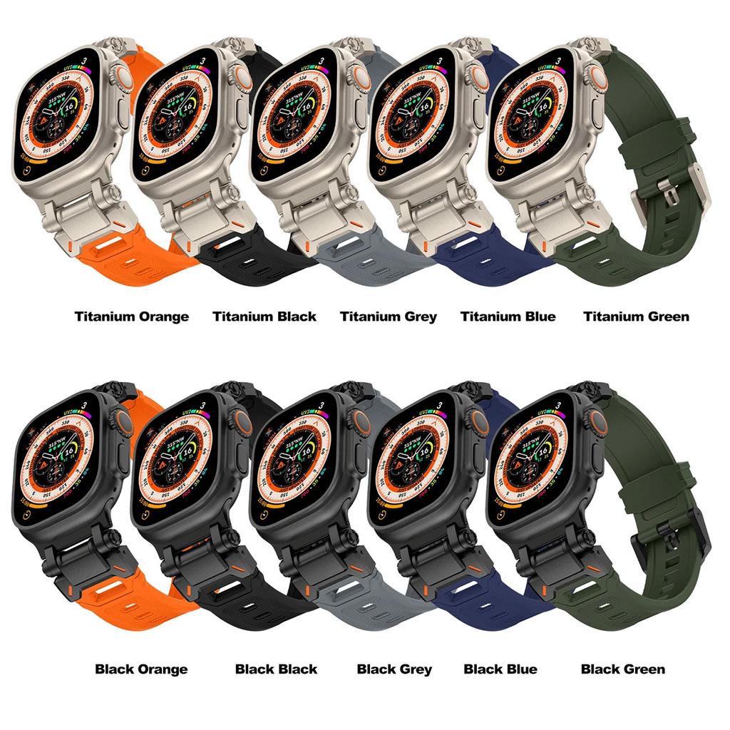 Watchband Rubber Strap for Apple Watch Band Ultra 2 1 49mm 45mm 44mm 42mm Soft Silicone Bracelet for IWatch Series 9 8 7 6 SE 5 4 Correa