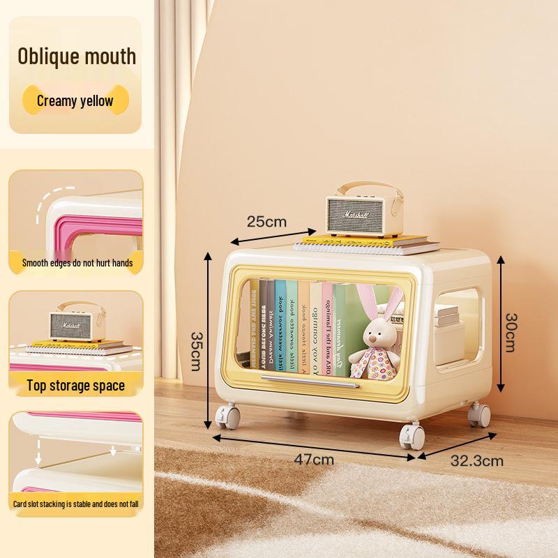 Movable Storage Cabinet for Living Room & Bedroom - Accommodates Toys, Snacks, Clothes