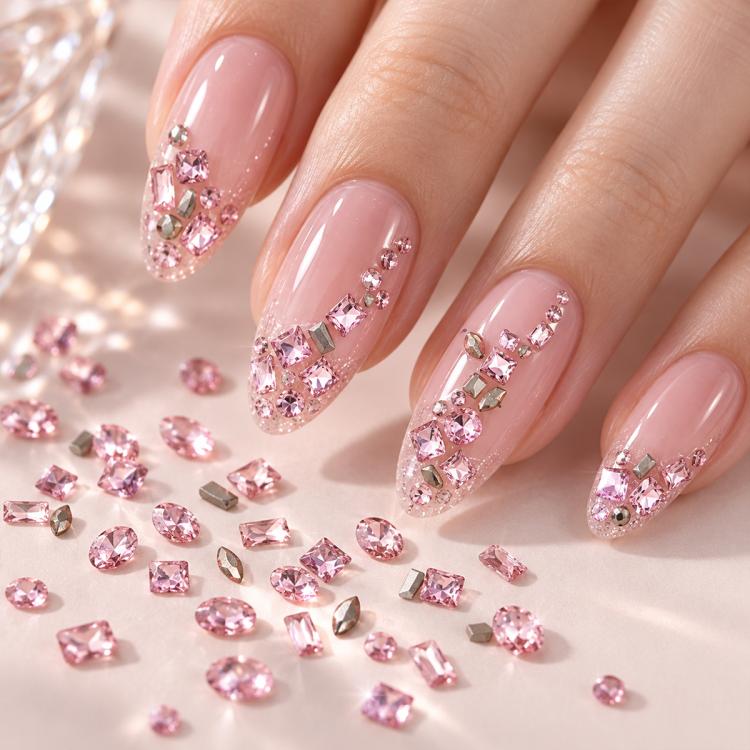 1440 PCS / Set Mini Flat Bottom Sparkling Diamond Nail Jewelry Set