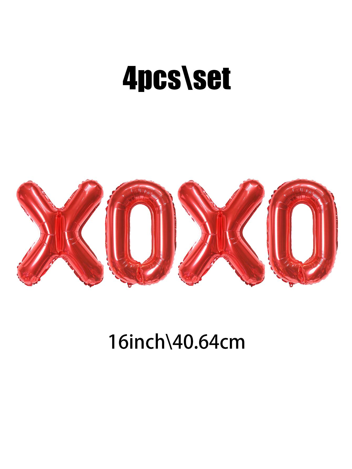 

4 шт./комплект воздушных шаров с буквами XOXO, подходят для украшения своими руками ко Дню святого Валентина, свадьбы, вечеринки ко Дню святого Валентина 16INCH красный