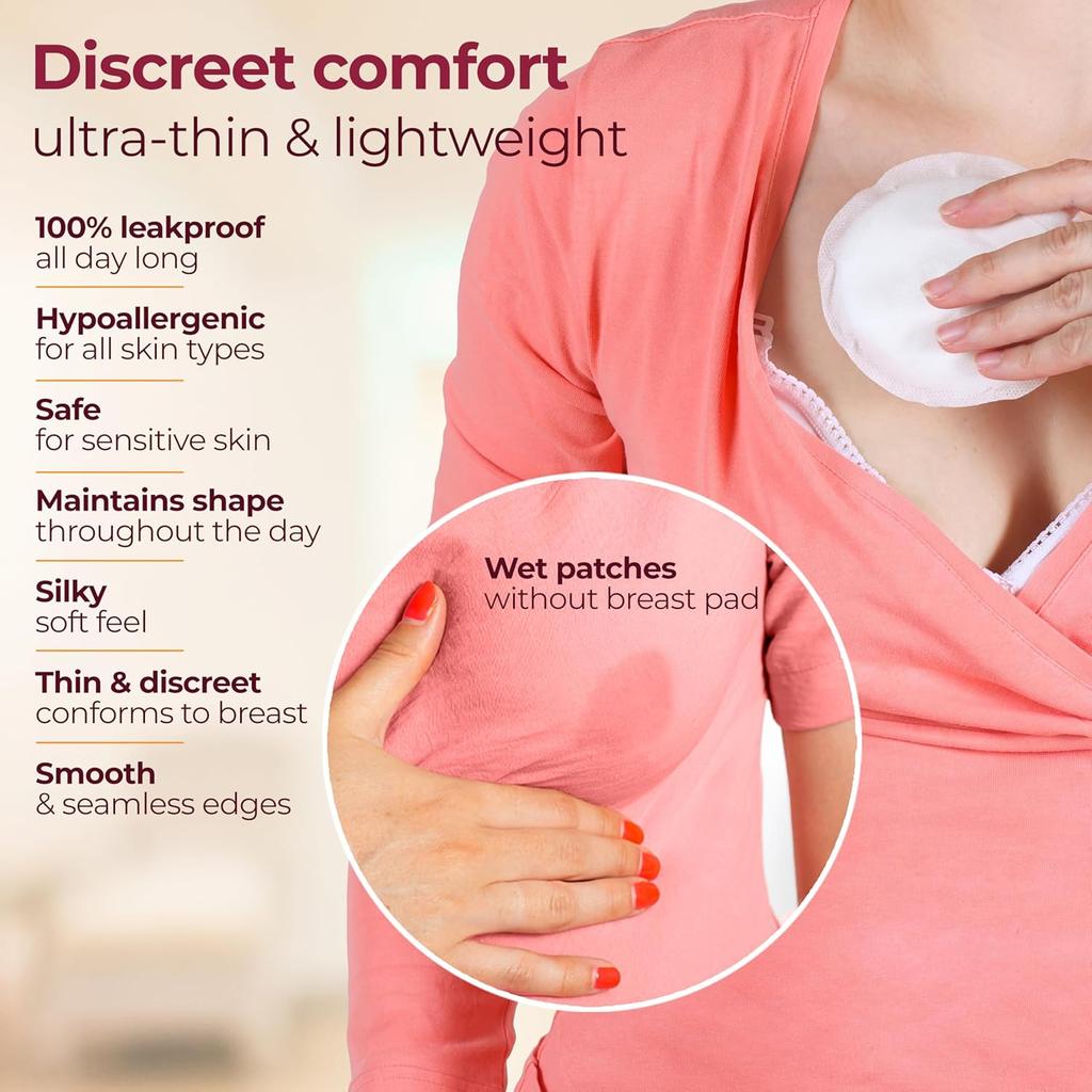 LuvLap Ultra Thin Honeycomb Nursing Breast Pads 48 Pcs Disposable Maternity Pads Highly Absorbent Soft Discreet Fit For Moms