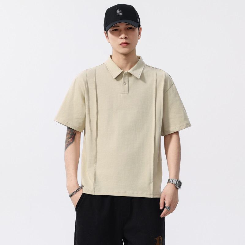 New Summer POLO Collar Simple Short-sleeved Pleated Lapel T-shirt