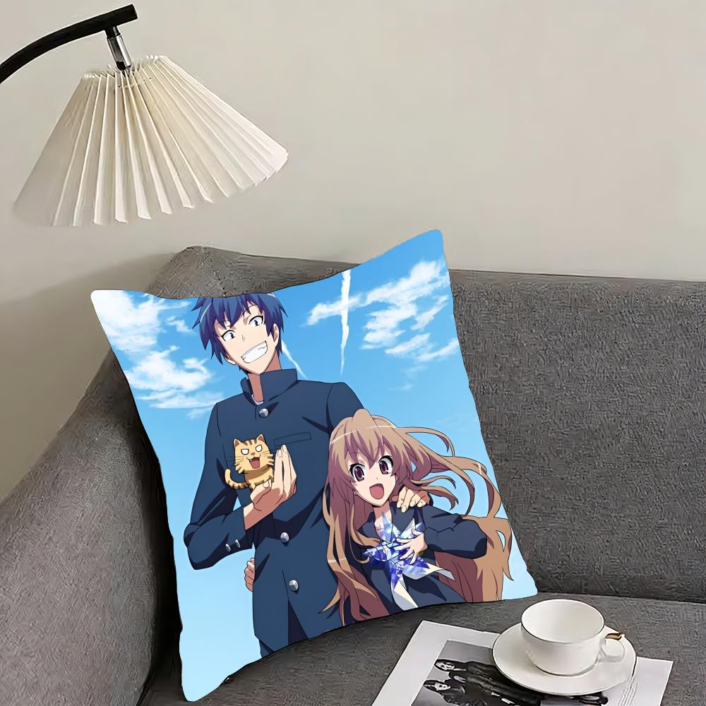Toradora! Cushion Cover Reversible Plush Pillow Cover – For Car, Sofa, Bedroom, Perfect As a Gift.