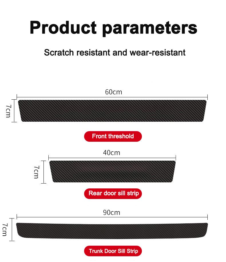 AAAQL1 Car Carbon Fiber Door Sill Strip Sticker Trunk Guard Plate Sticker For BMW 1 2 3 4 5 7 Series X1 X3 X4 X5 X6 X7 F10 F20 F30 G20