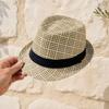 Retro British Style Jazz Hat, Woven Short-Brimmed Straw Hat, Sun Protection Hat for Spring Summer Outdoor Activities