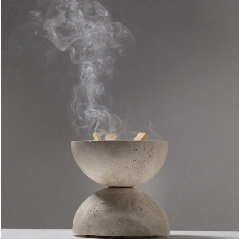 Modern Stone Incense Burners Table Centerpiece Elegant Incense Burners Party Incensory Spherical Valentines Day Gift Nordic Incensory Decoration